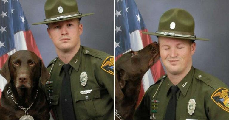 K9 Can't Stop Kissing His Partner During Hilarious Photo Shoot