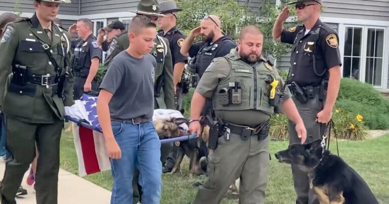 Ohio Law Enforcement Salutes K9 Tommy One Last Time After Euthanasia