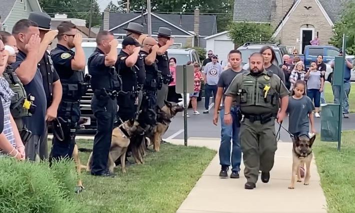 ohio law enforcement saluting tommy one last time