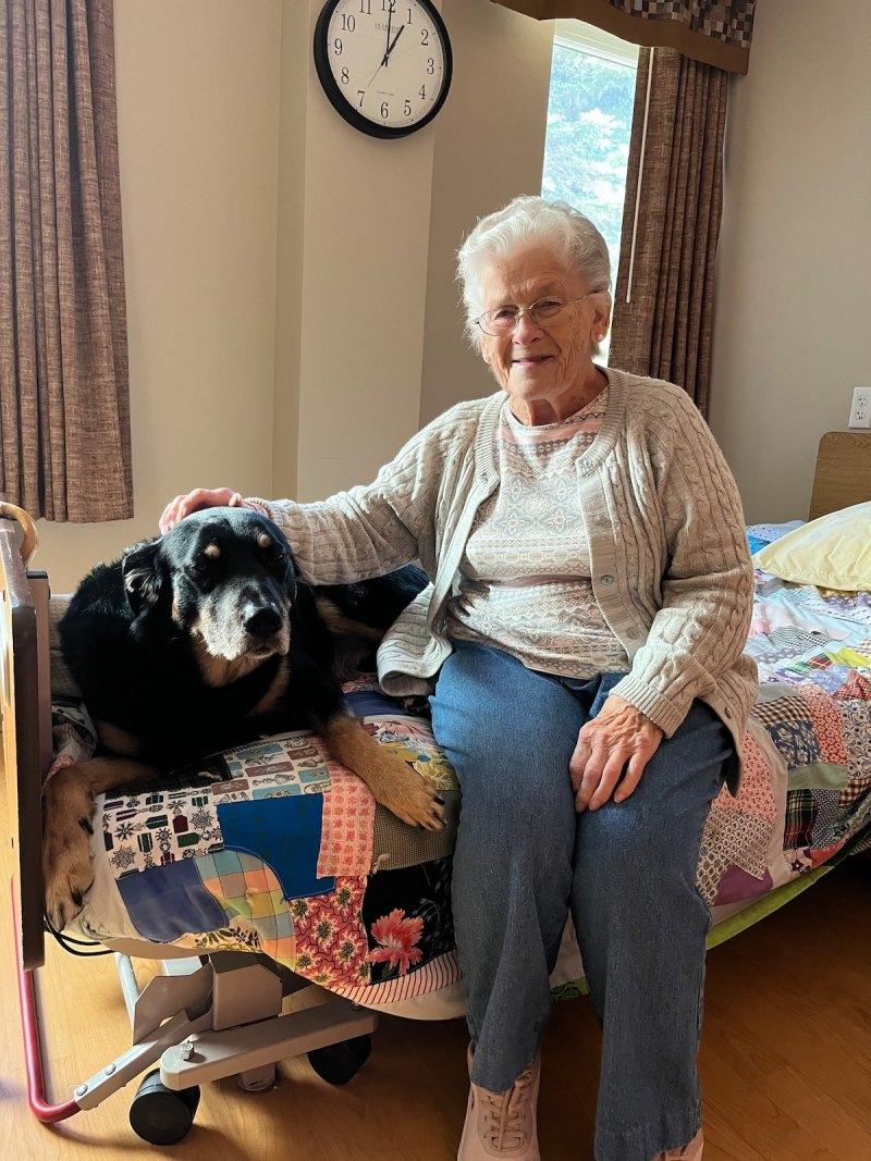 scout with a lady at the medical care