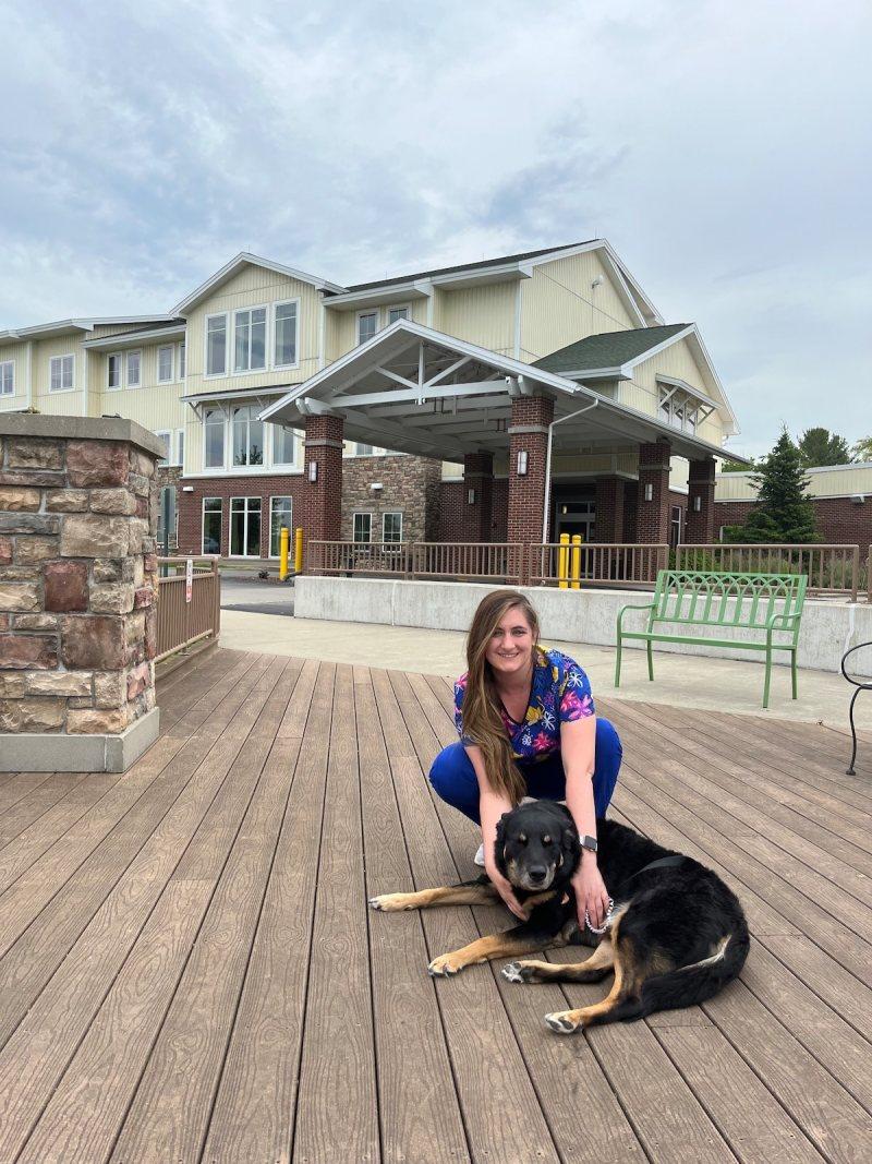 scout with a nursing assistant