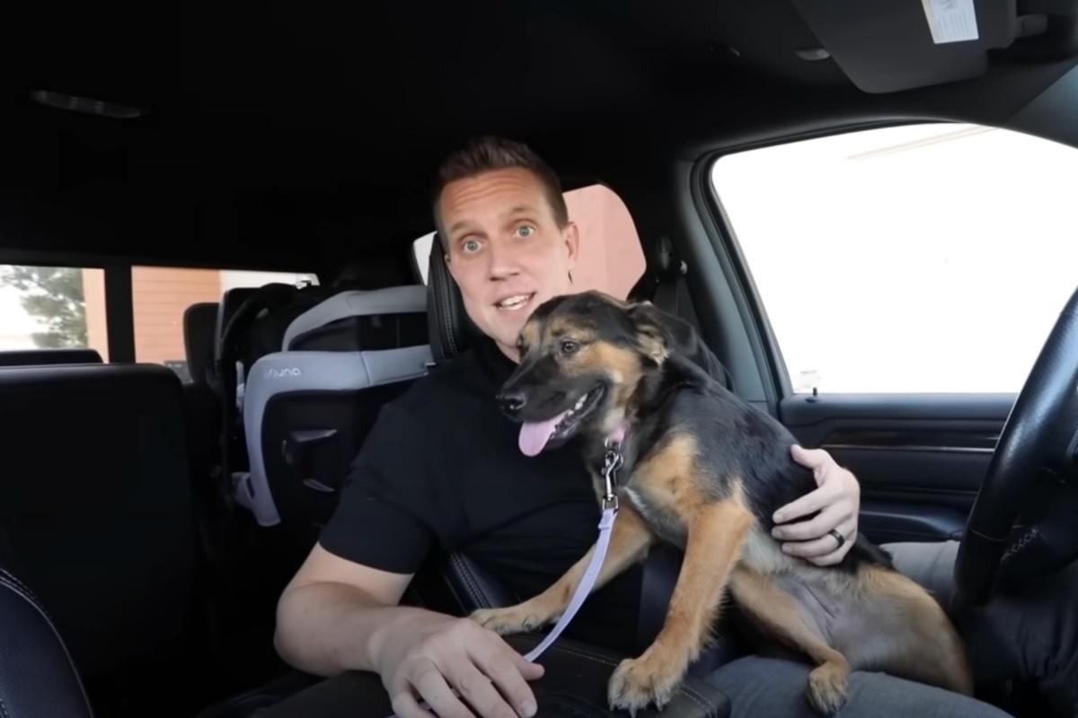 penny and rocky in the car