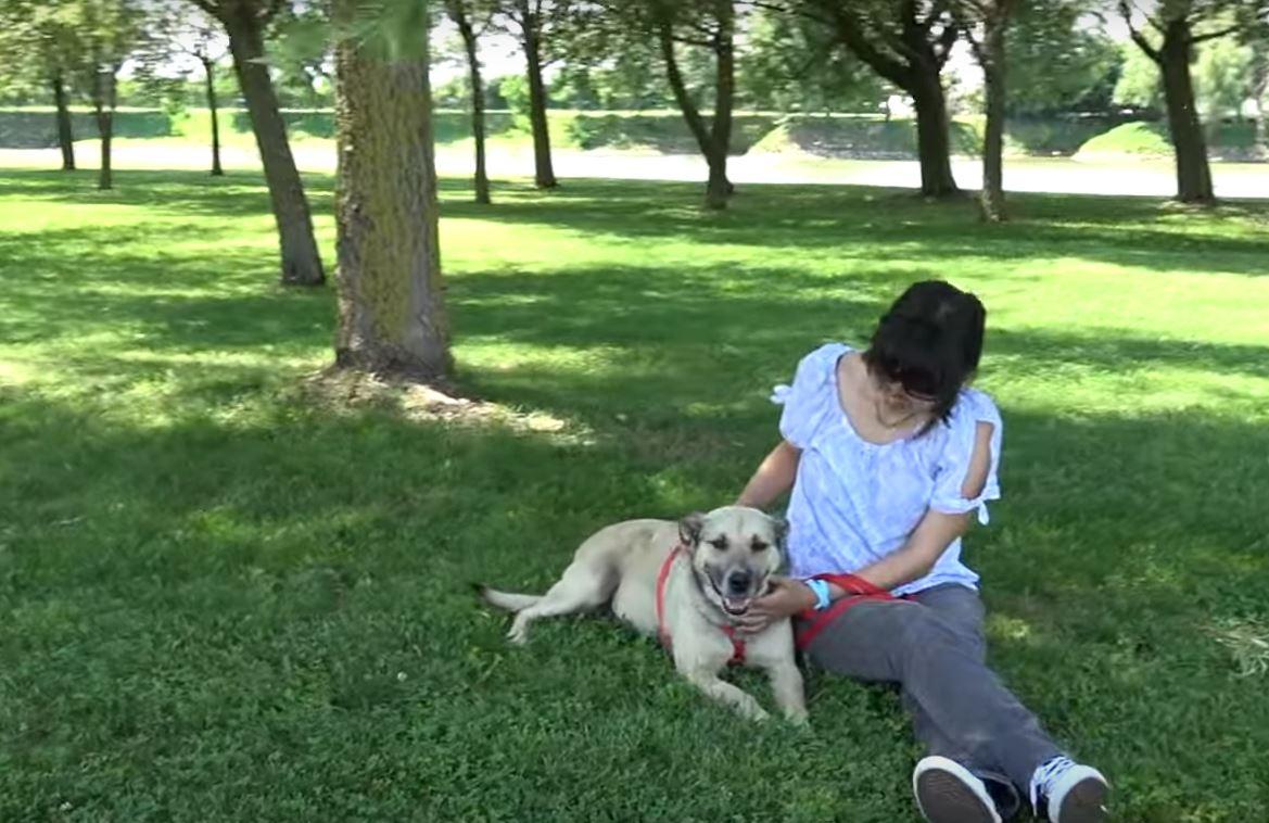 dog with her new mom