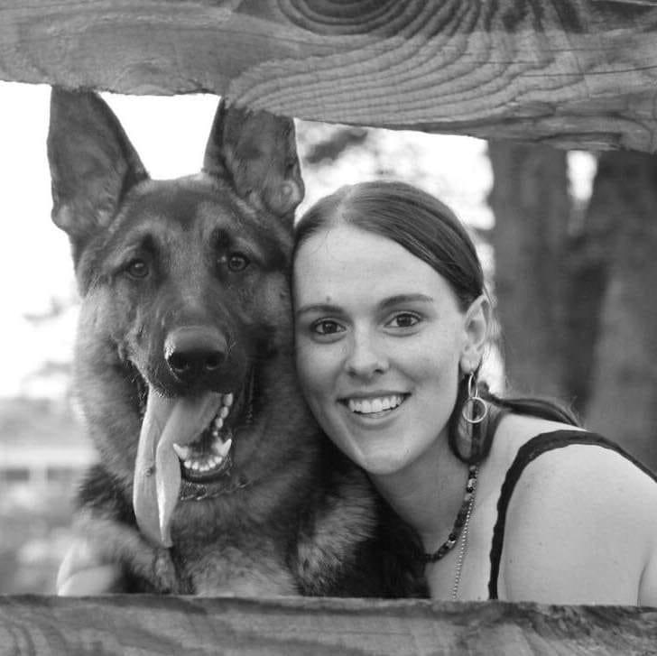 jennifer with a german sheperd