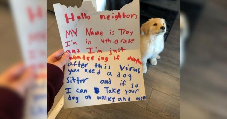 This Fourth-Grader Wrote A Letter To His Neighbor’s Dog Owners And The Internet Can’t Handle It